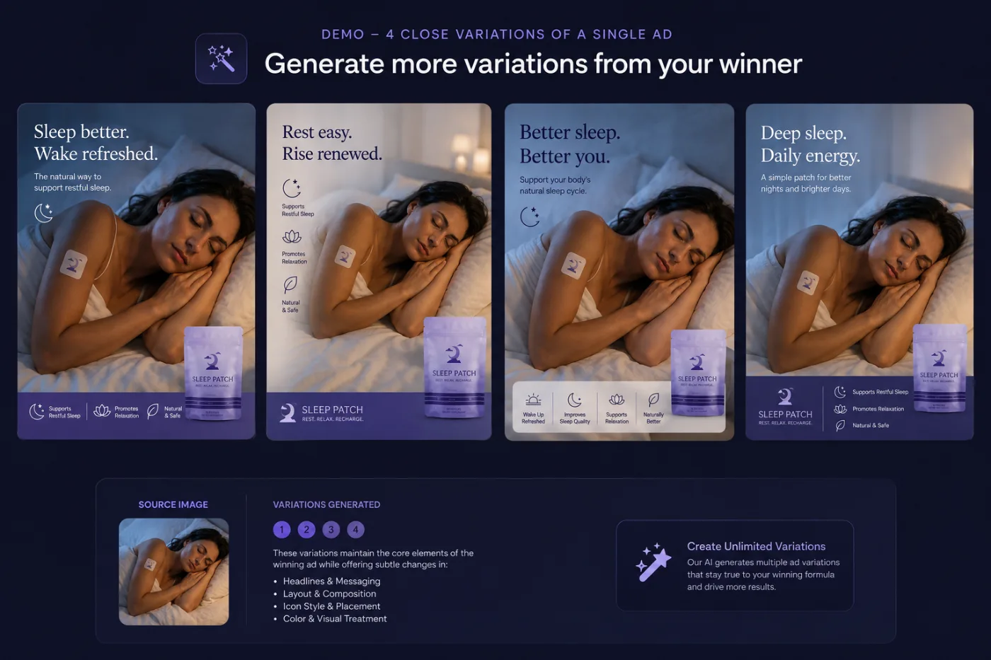 Advertising creative variations